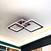 LED осветително тяло 126W 1+1 SQUARE Black RGB кристал еквивалент 400W