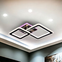 LED осветително тяло 126W 1+1 SQUARE Black RGB кристал еквивалент 400W