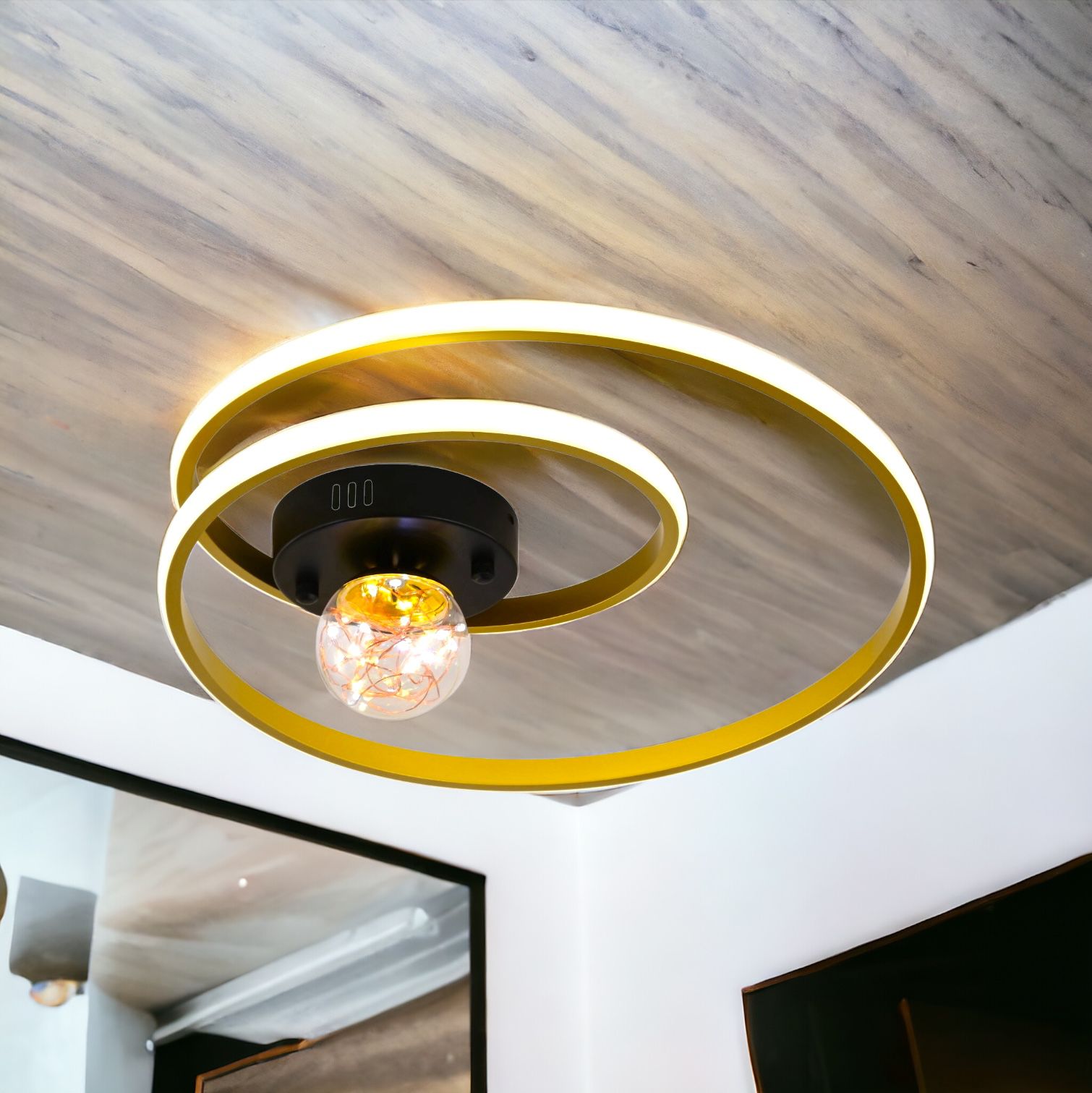 LED осветително тяло 90W Enigma GOLD с дистанционно, еквивалент 300W