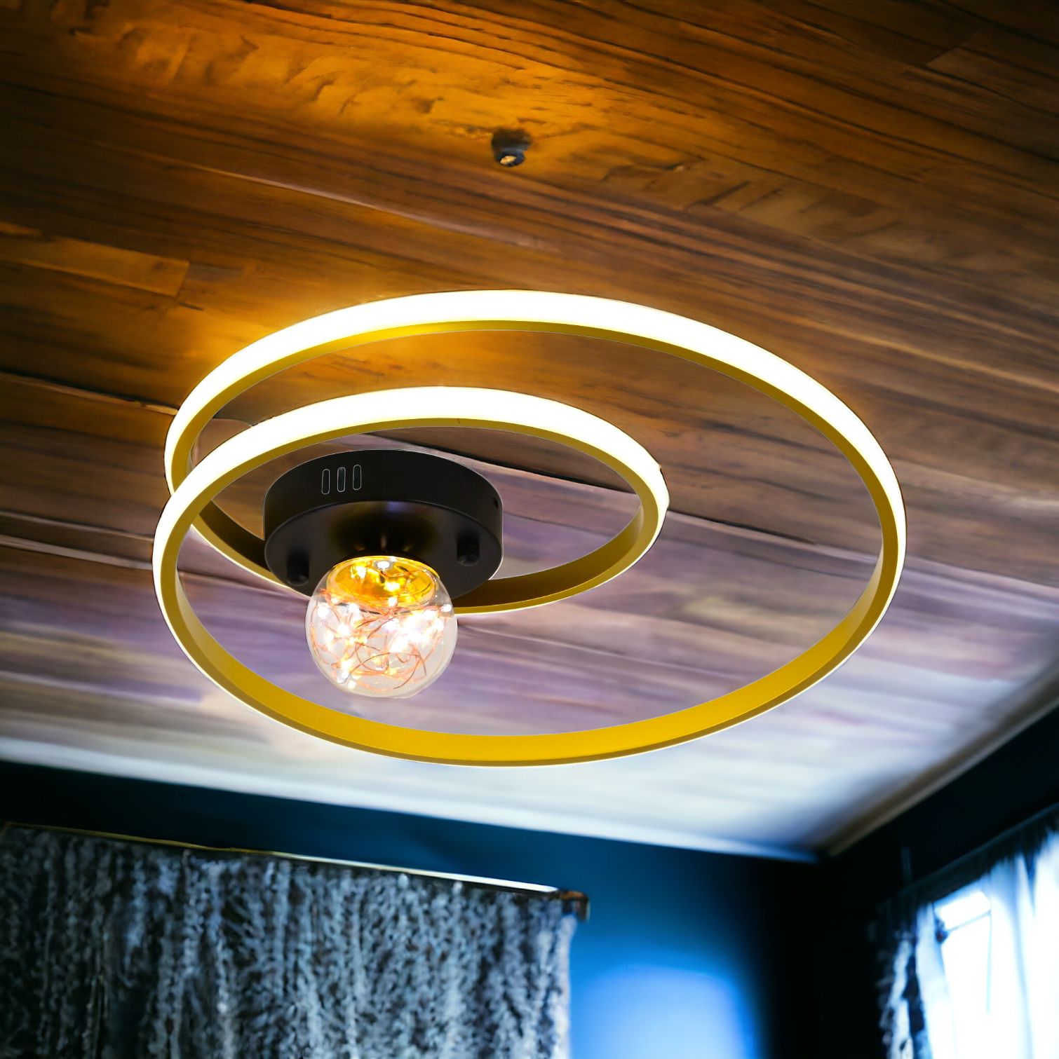 LED осветително тяло 90W Enigma GOLD с дистанционно, еквивалент 300W