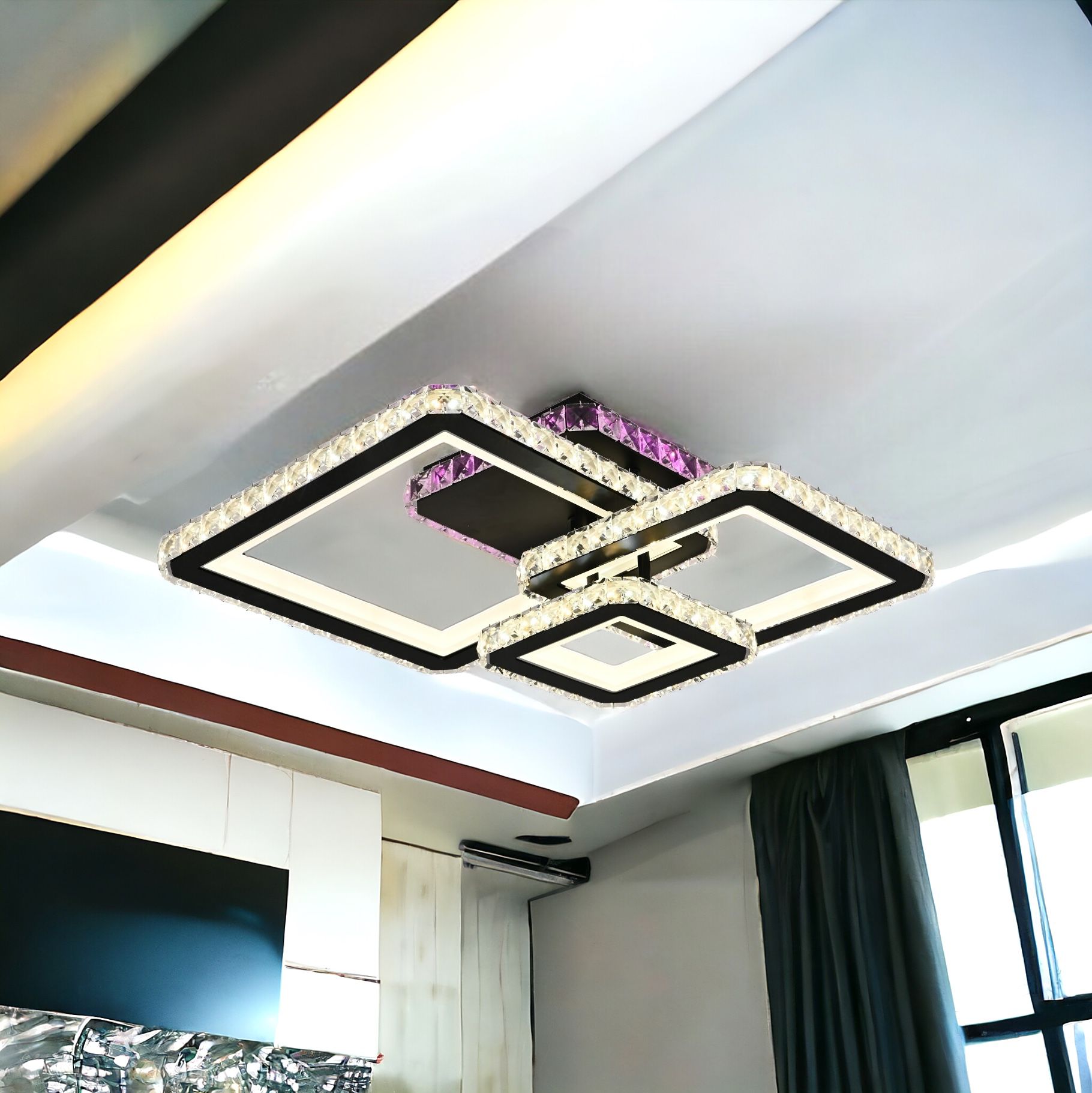 LED осветително тяло Kalista Black Cristal RGB еквивалент 500W