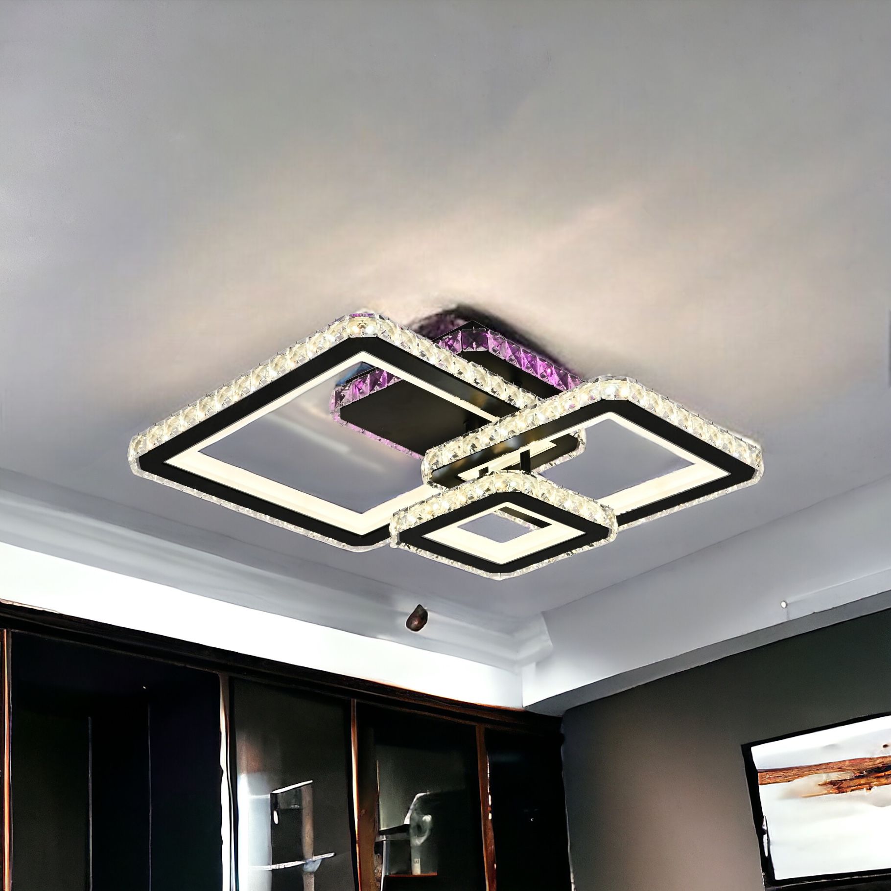 LED осветително тяло Kalista Black Cristal RGB еквивалент 500W