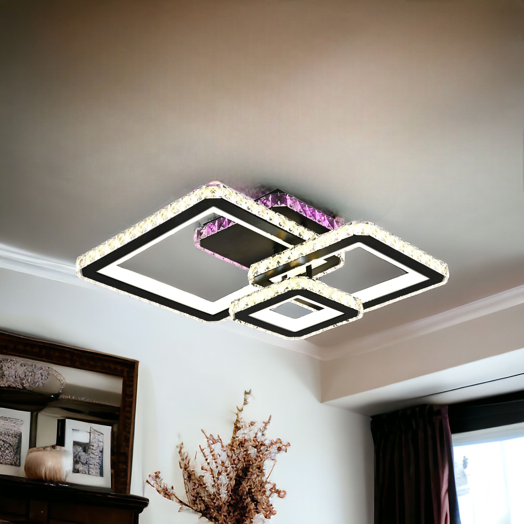 LED осветително тяло Kalista Black Cristal RGB еквивалент 500W