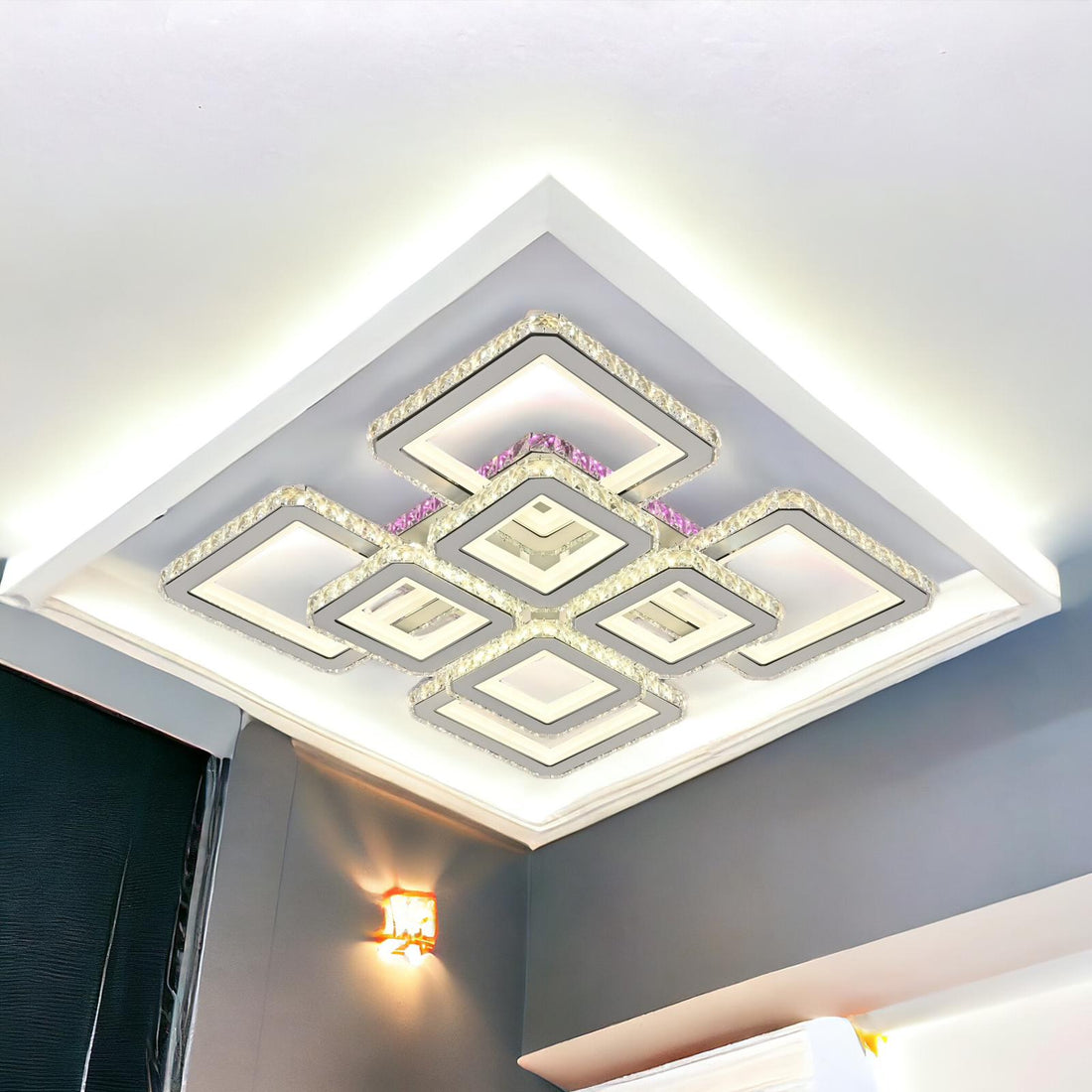 LED осветително тяло 4+4 Square Cristal бяла Super RGB еквивалент 1000W