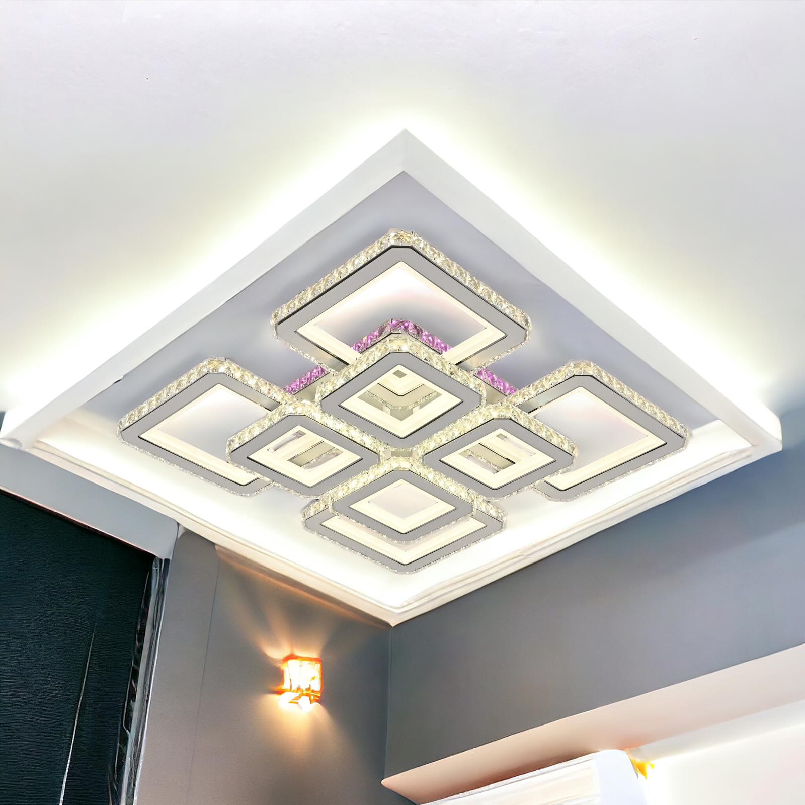 LED осветително тяло 4+4 Square Cristal бяла Super RGB еквивалент 1000W