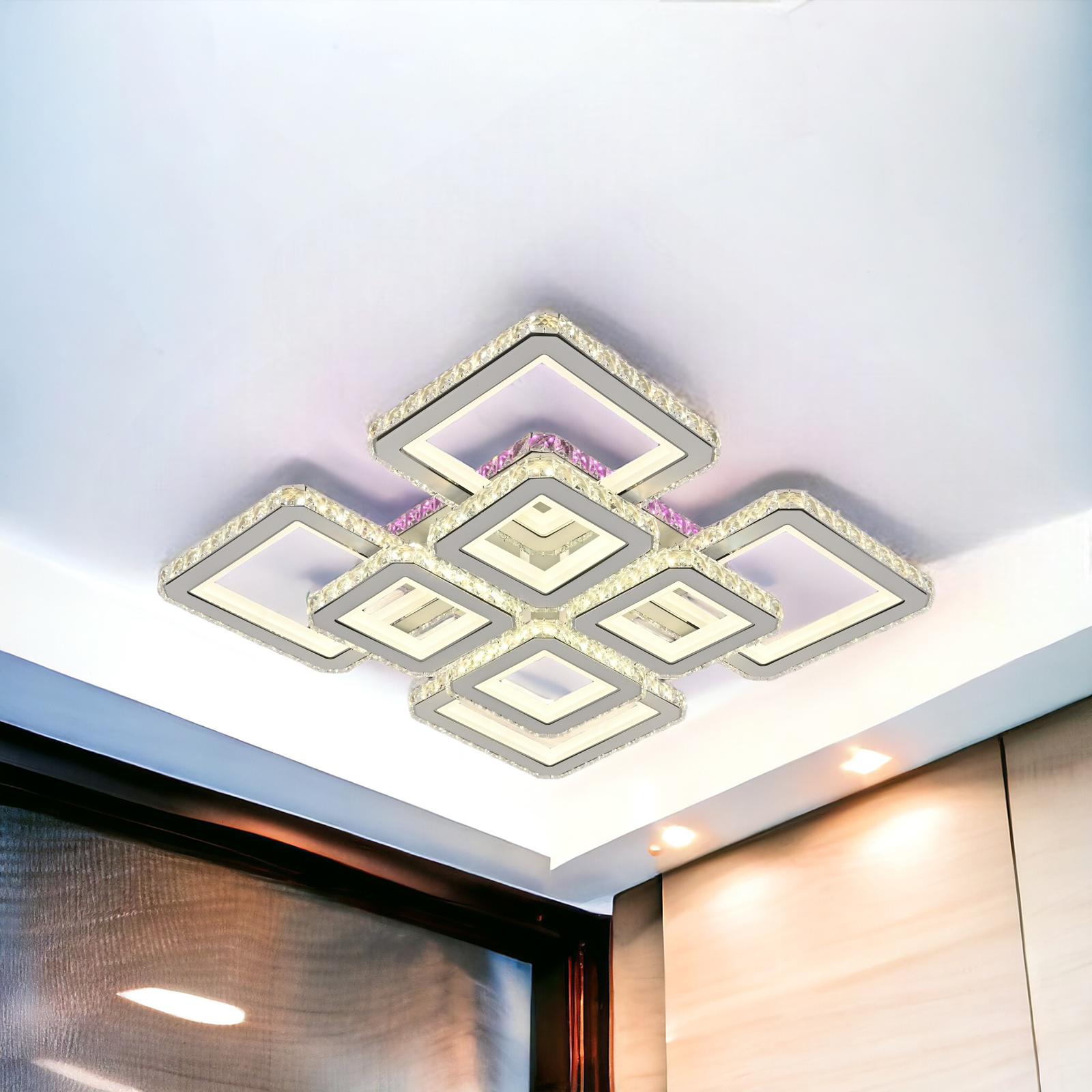 LED осветително тяло 4+4 Square Cristal бяла Super RGB еквивалент 1000W