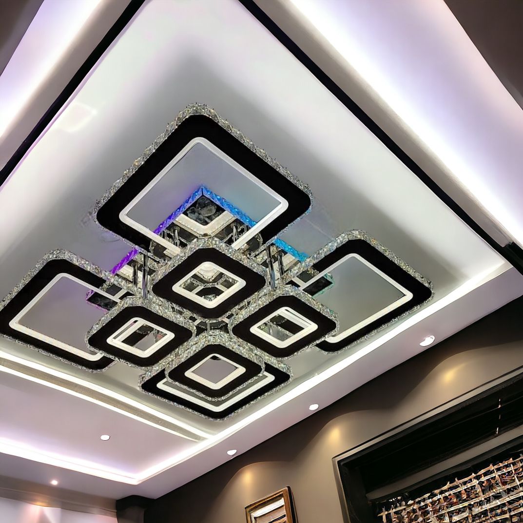 LED осветително тяло 4+4 Square Cristal Chrome Super RGB Еквивалент 1000W