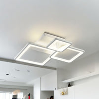 Lustra Led Three Square Alb Echivalent 400W Telecomanda Lighting Fixtures