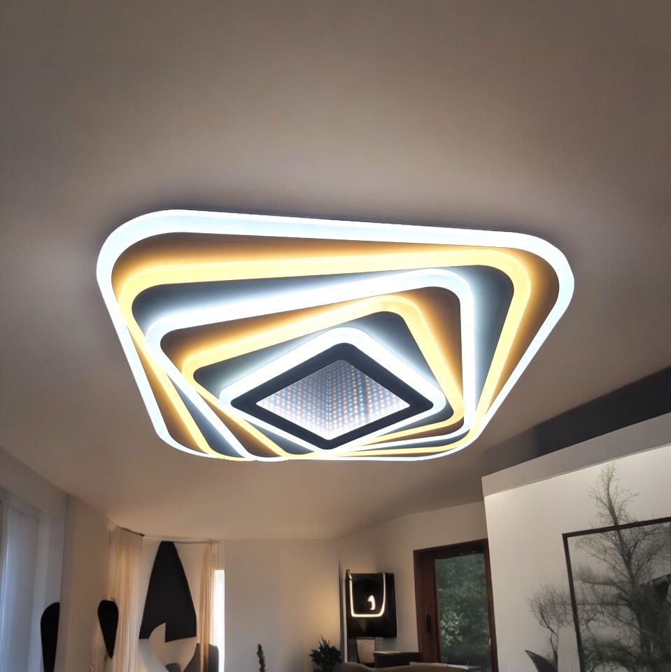 LED осветително тяло SQUARE 3D MIRROR Еквивалент 800W Дистанционно управление
