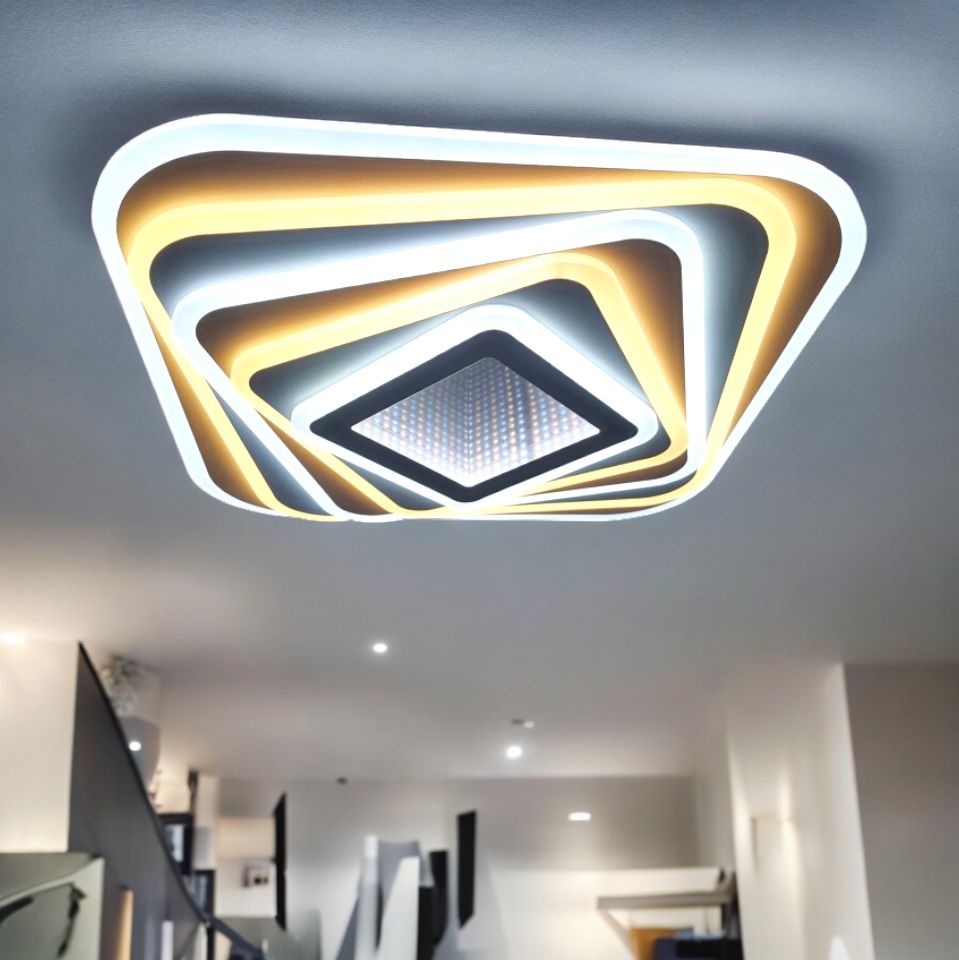 LED осветително тяло SQUARE 3D MIRROR Еквивалент 800W Дистанционно управление