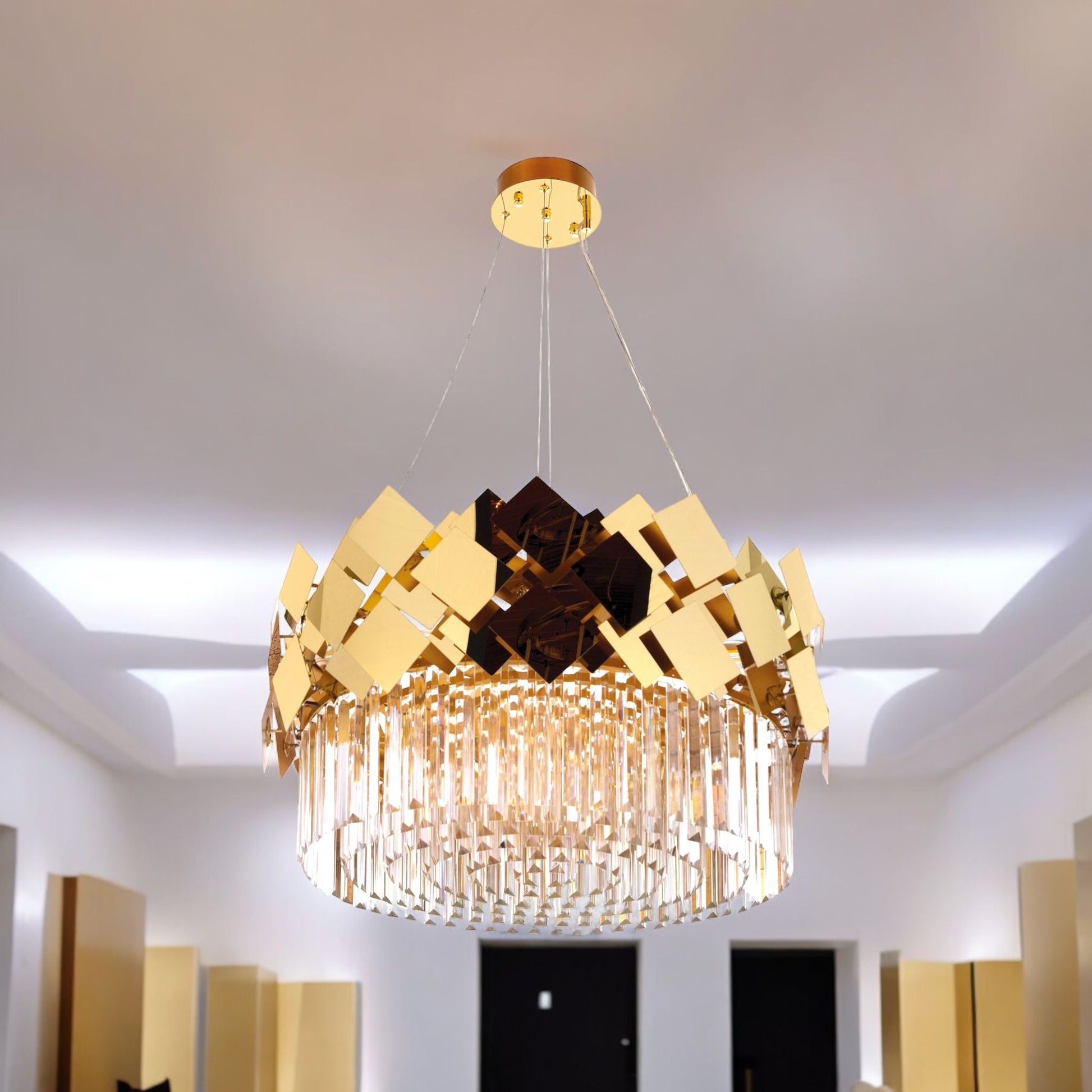 Модерен кристален полилей Troy Golden Chrome