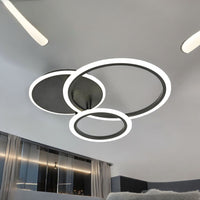 LED осветително тяло TWO BLACK CIRCLE Design с дистанционно, еквивалент 400W