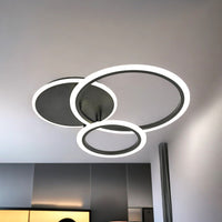 LED осветително тяло TWO BLACK CIRCLE Design с дистанционно, еквивалент 400W