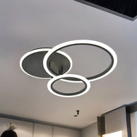LED осветително тяло TWO BLACK CIRCLE Design с дистанционно, еквивалент 400W