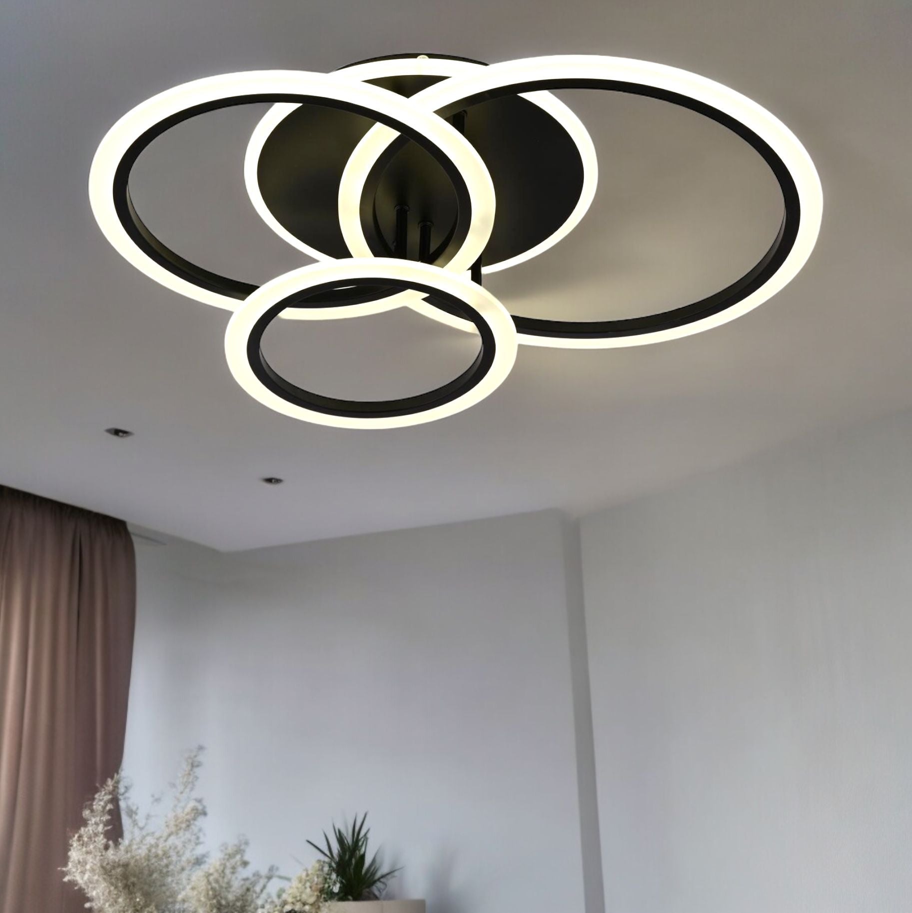 LED осветително тяло 3 BLACK RINGS Еквивалент 500W Дистанционно управление