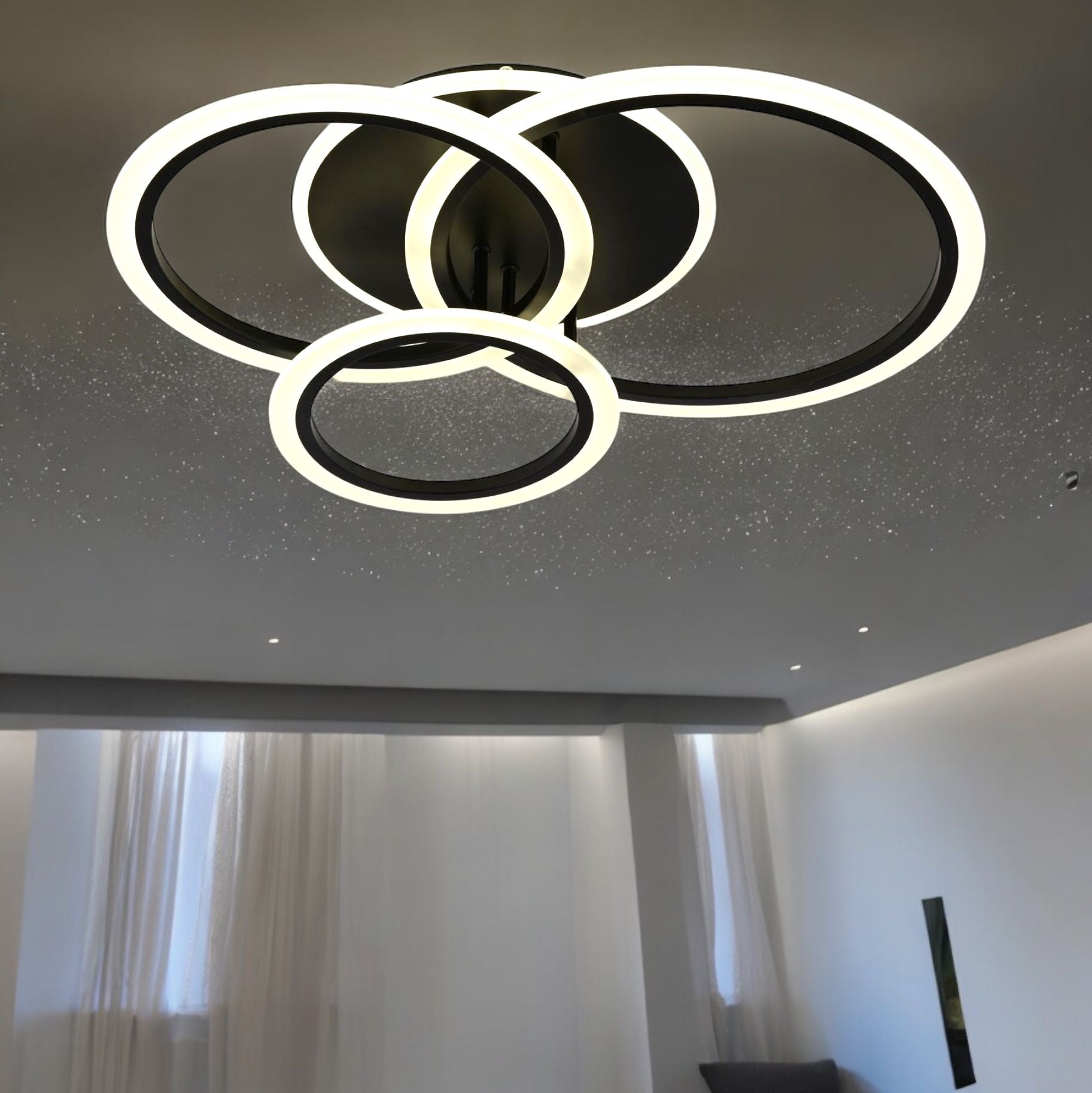 LED осветително тяло 3 BLACK RINGS Еквивалент 500W Дистанционно управление