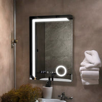 LED огледало 60x80cm, ЛУПА, СЕНЗОР, 3 вида светлина, против запотяване и часовник W07