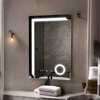 LED огледало 60x80cm, ЛУПА, СЕНЗОР, 3 вида светлина, против запотяване и часовник W07