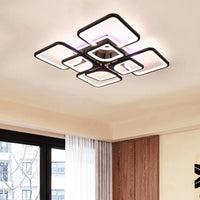 LED осветително тяло 4+4 SQUARE Gigant Black RGB Еквивалент 1000W Дистанционно