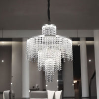 LED осветително тяло Rain Silver кристал с дистанционно, еквивалент 500W