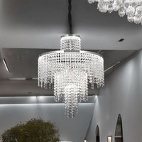 LED осветително тяло Rain Silver кристал с дистанционно, еквивалент 500W