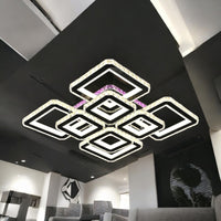 LED осветително тяло 4+4 Square Cristal Black Super RGB Еквивалент 1000W