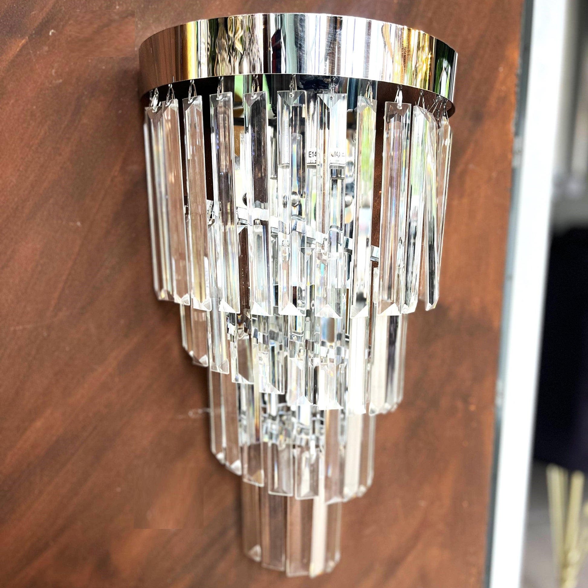Аплик за стена Cristal Dark Chrome Luxury