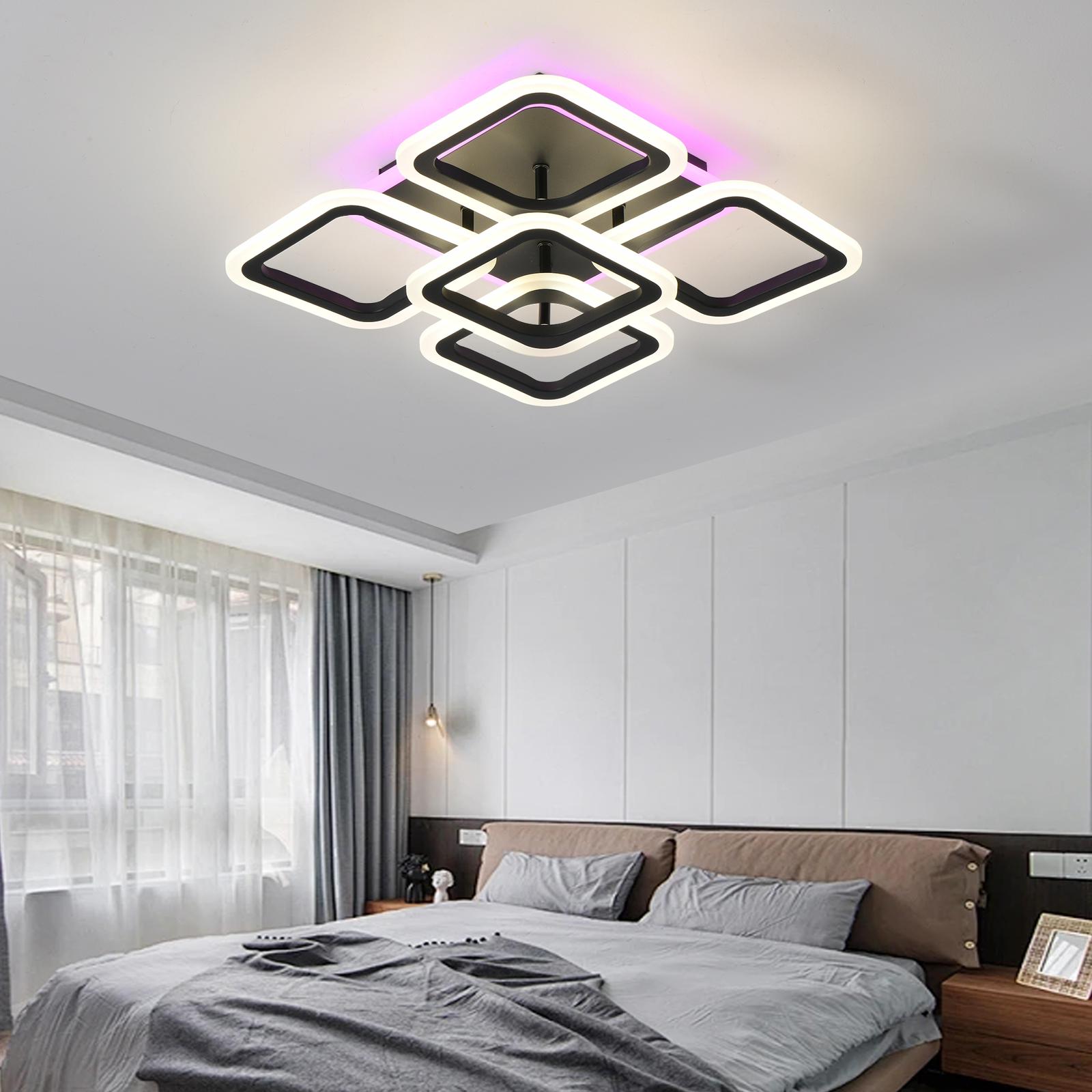 LED осветително тяло SQUARE Black 4+1 RGB Еквивалент 400W Дистанционно