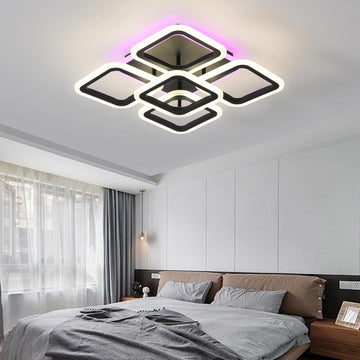 LED осветително тяло SQUARE Black 4+1 RGB Еквивалент 400W Дистанционно
