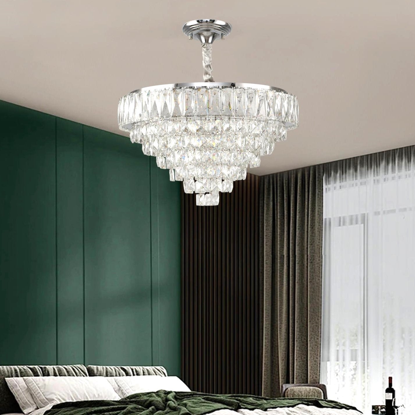 LED осветително тяло MEMPHIS 50cm Кристал Еквивалент 600W С дистанционно управление