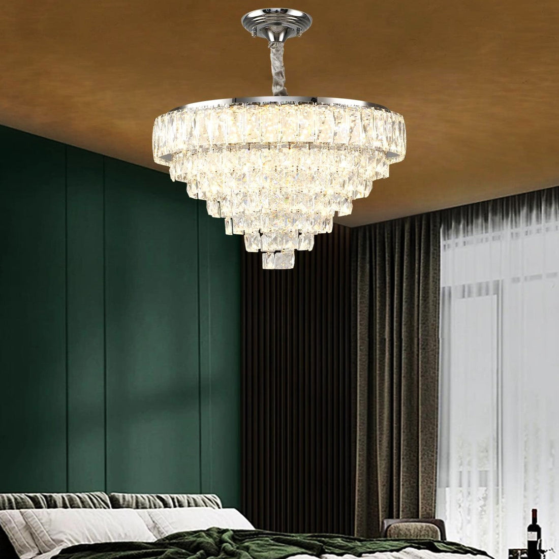 LED осветително тяло MEMPHIS 50cm Кристал Еквивалент 600W С дистанционно управление
