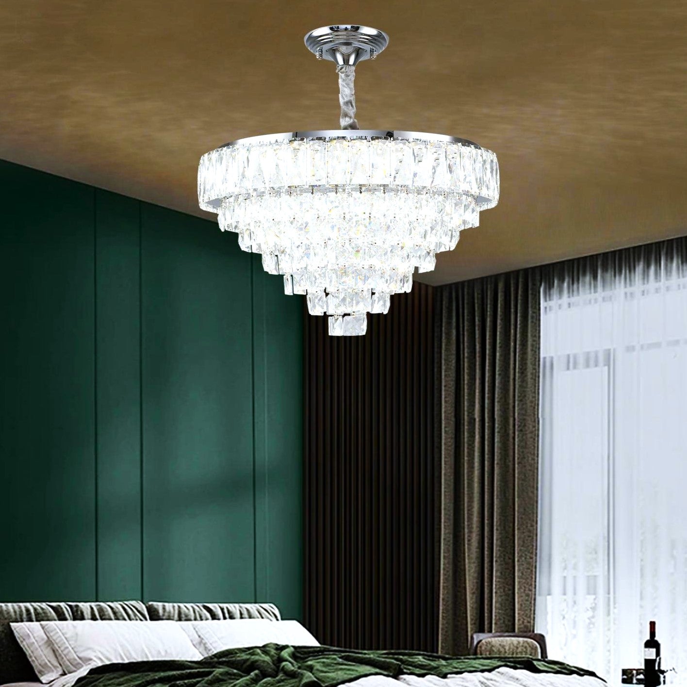 LED осветително тяло MEMPHIS 50cm Кристал Еквивалент 600W С дистанционно управление
