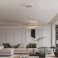 LED осветително тяло 5 LINES Gold висящо, еквивалент 600W, с дистанционно