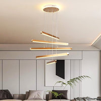 LED осветително тяло 5 LINES Gold висящо, еквивалент 600W, с дистанционно