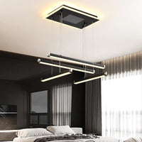LED осветително тяло 4 LINES Black висящо, еквивалент 500W, с дистанционно