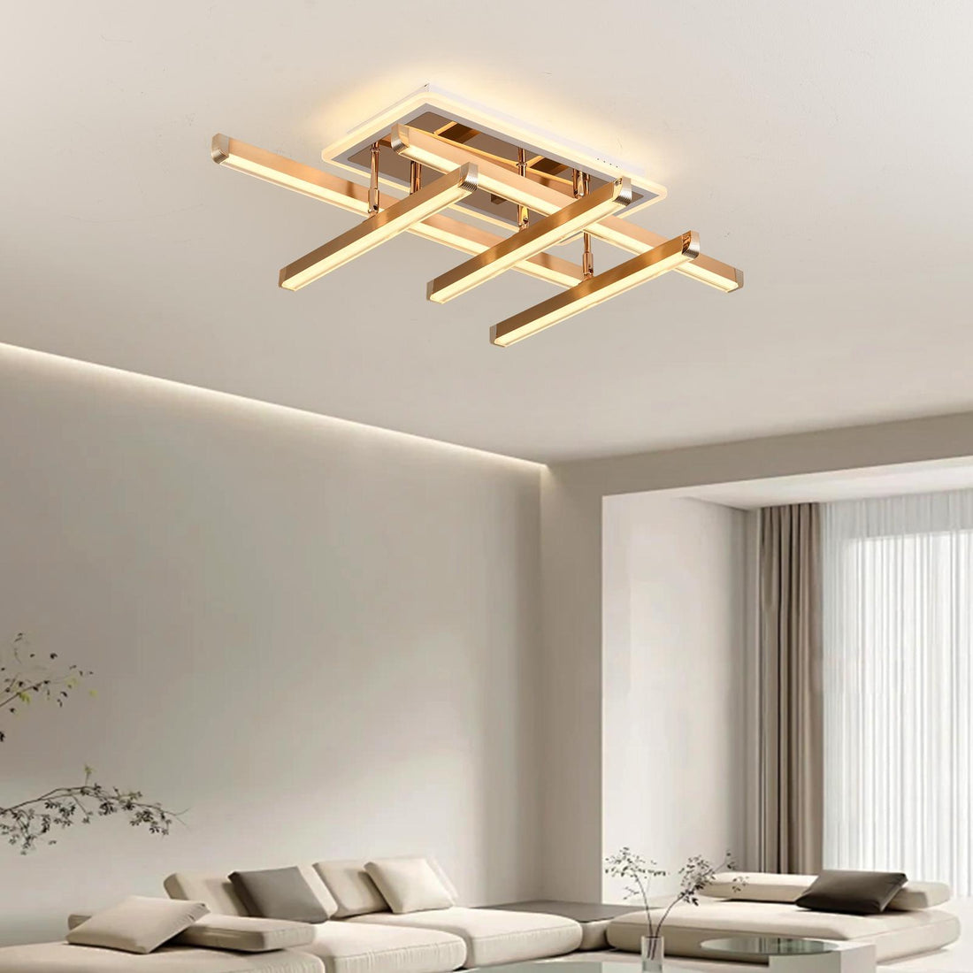 LED осветително тяло 5 LINES GOLD Регулируемо Еквивалент 600W С дистанционно