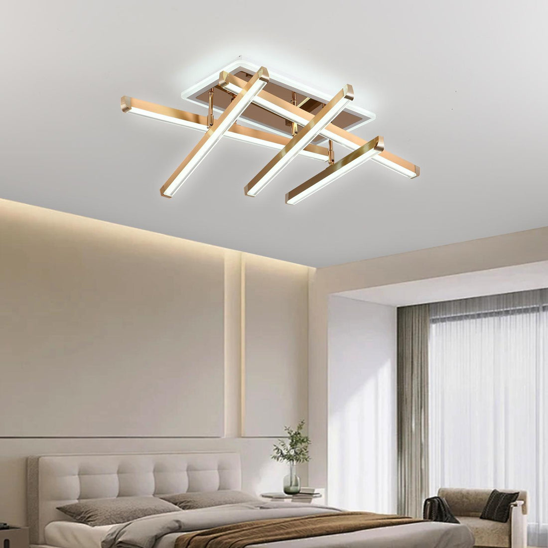 LED осветително тяло 5 LINES GOLD Регулируемо Еквивалент 600W С дистанционно