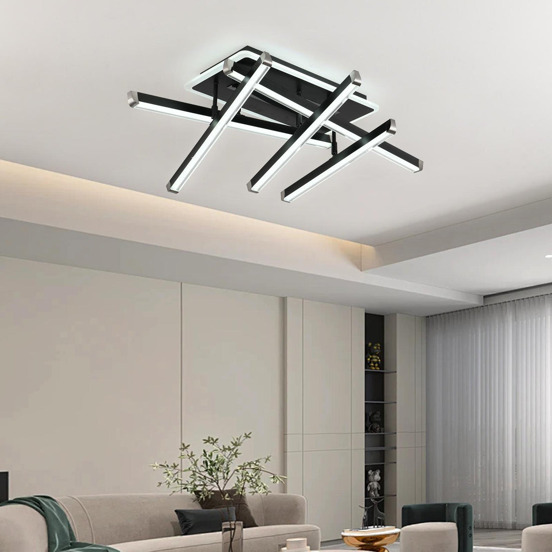 LED осветително тяло 5 LINES BLACK Регулируемо Еквивалент 600W С дистанционно