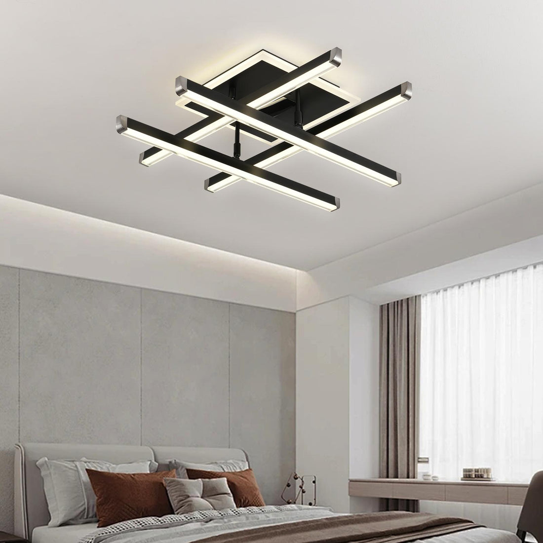 LED осветително тяло 4 LINES BLACK Регулируемо Еквивалент 500W С дистанционно