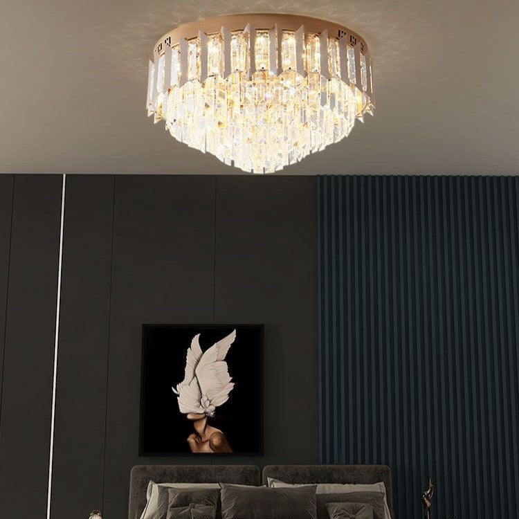 LED осветително тяло GOLD SHINE кристал Еквивалент 600W Монтаж аплик/висящ