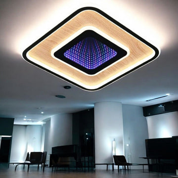 LED осветително тяло Woody Touch Square 3D RGB с дистанционно, еквивалент 500W