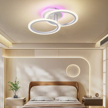 LED осветително тяло Два Бели Кръга RGB Еквивалент 250W С дистанционно