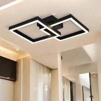 Модерно LED осветително тяло Square Black 1+1 Еквивалент 200W с дистанционно