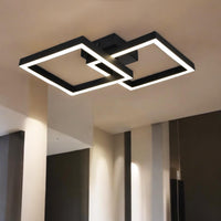 Модерно LED осветително тяло Square Black 1+1 Еквивалент 200W с дистанционно