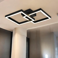 Модерно LED осветително тяло Square Black 1+1 Еквивалент 200W с дистанционно