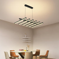 LED осветително тяло висящо с 6 регулируеми линии Black, еквивалент 800W, с дистанционно