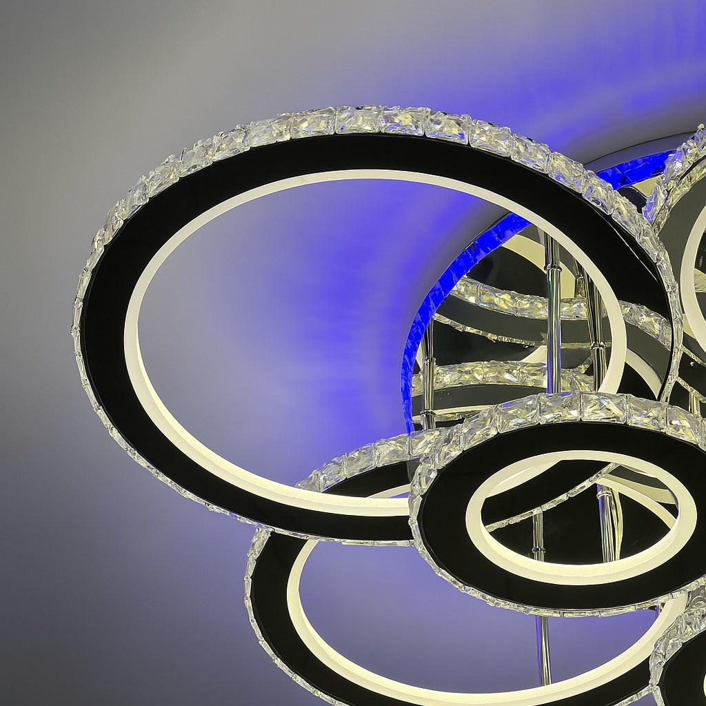 LED осветително тяло 434W 4+4 CIRCLE Cristal Super Gigant RGB Еквивалент 1200W