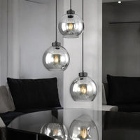 Lustra Abajur Fumuriu FIORE Suport Rotund 3xE27 NEAGRA / ABAJUR Chandeliers