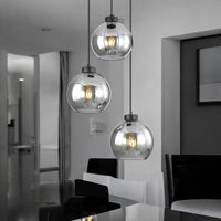 Lustra Abajur Fumuriu FIORE Suport Rotund 3xE27 NEAGRA / ABAJUR Chandeliers