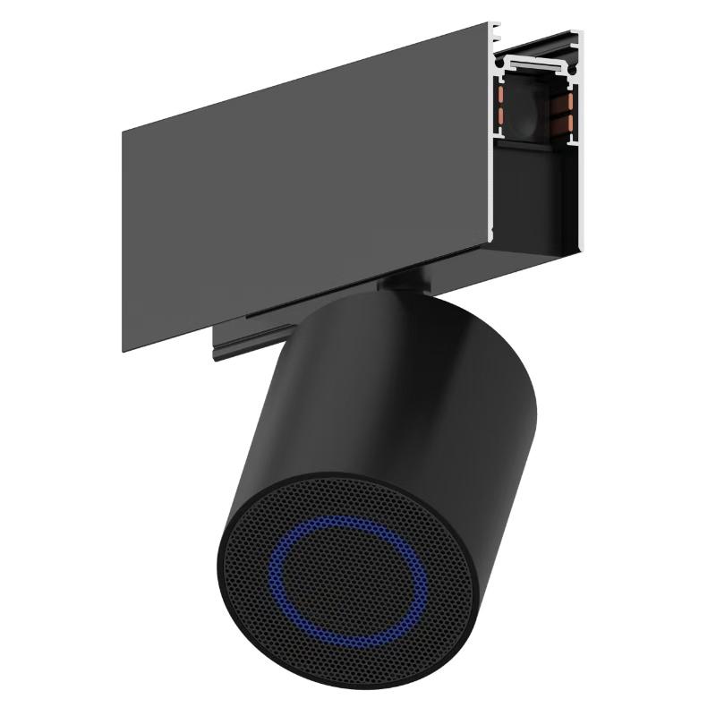 Магнитен спот черен с Bluetooth колонка 10W